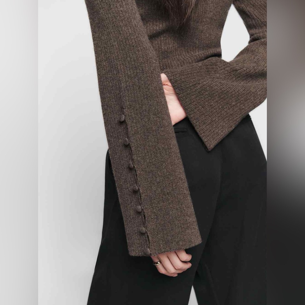 Emanuele Cashmere Novelty Button Sweater - Picture 2 of 15